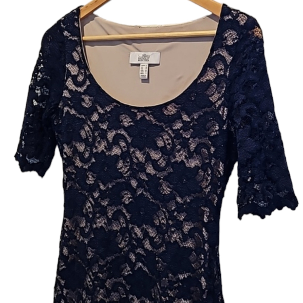 Badgley Mischka Midnight Blue Lace Dress